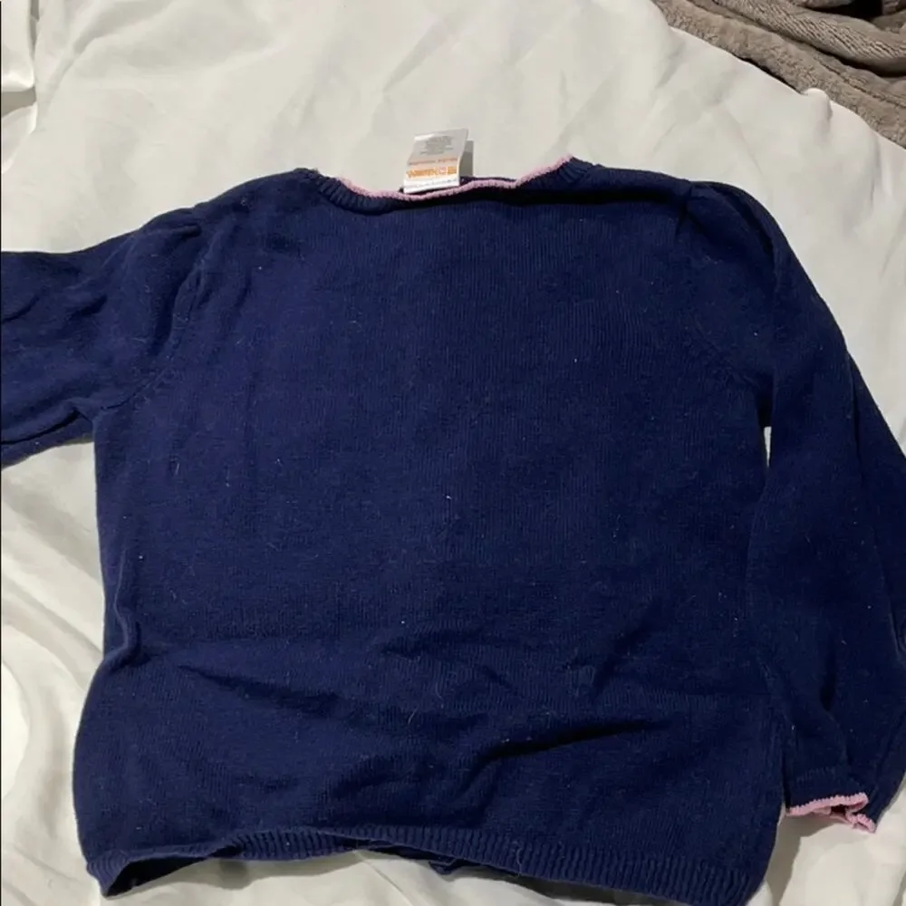 Gymboree 18-24 blue sweater pink heart euc